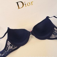 外贸精品文胸套装 海军蓝白条纹图案 女人的秘密内衣文胸套装