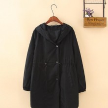 大码女装秋装新款风衣 胖妹妹加大200斤女式风衣代理批发