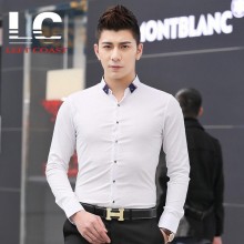 2016新款韩版长袖弹力男衬衫 正装男士衬衫 结婚男衬衫