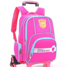 新款小学生拉杆书包 女童手拖三轮六轮男生爬楼梯拉杆书包批发