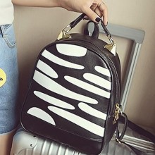 批发2016新款韩版pu撞色百搭大学生书包学院都市风旅行出门