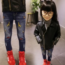 品牌童装2015秋冬新款韩版女童公主牛仔裤 儿童加厚保暖牛仔