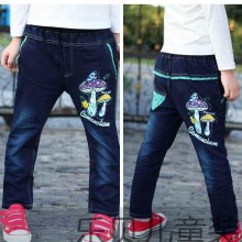 儿童裤子 中大女童童裤 儿童牛仔裤厂家打包批发 水洗弹力牛仔