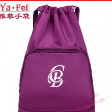 定制涤纶尼龙束口背包手提袋 拉链按扣购物袋收纳拉绳双肩包