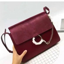 欧美明星 同款 单肩 斜挎包 faye 链条圆环包新款复古真