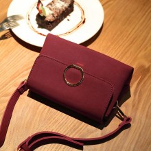 包包2016新款单肩包 韩版潮流磨砂皮圆环包 休闲斜挎包小方