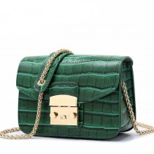 2017新款女士迷你单肩包休闲时尚仿皮横款鳄鱼纹斜跨小方包