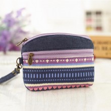民族风双拉手拎布艺零钱硬币钥匙包 女士包中包  爆品包邮