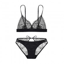 超薄拼色性感文胸套装情趣蕾丝比基尼蝴蝶结镂空细带内衣无钢圈