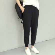 休闲裤学生运动裤女九分裤束脚纯棉女裤2017春秋季新款女裤子