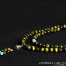 原创 阴沉金丝楠木手串108颗女士猫眼乌木佛珠手链民族风