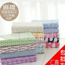 厂家批发 爆款 棉麻布料 麻棉碎花面料 优质印花麻布 亚麻