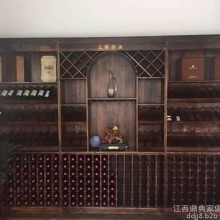 厂家直销 酒柜 碳化木 红酒柜 酒庄展示柜  酒吧餐厅适用  欧式 复古