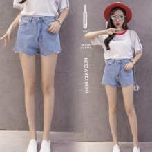 高腰牛仔短裤女 明星同款毛边阔腿裤显瘦2017夏季短裤