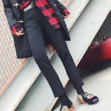 LUNA新款高腰休闲裤女九分裤秋冬小脚裤黑色直筒裤百搭阔腿裤