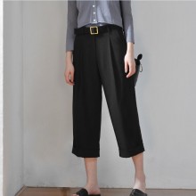 2016秋季阔腿裤 韩国风女装腰带新款休闲女裤韩版时尚女士服