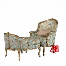 澜蛟木业 玲珑家私厂家定制 现货直销  客厅卧室酒店实木脚凳组合老虎椅美式 欧式沙发 欧式实木沙发可出厂代理销售