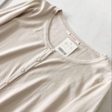 外贸原单2017春装新款女装简约棉质圆领单排扣针织开衫特价清仓款