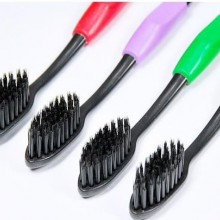 4支装竹炭牙刷 抑菌牙刷 纳米牙刷 双层刷毛有效清洁口腔 Y