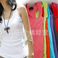女装批发纯棉吊带背心厂家直销 精硫棉工字背心批发 外贸女式背