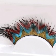 韩国进口毛创意彩色喷绘4色夸张假睫毛 万圣节狂欢节工厂定做批