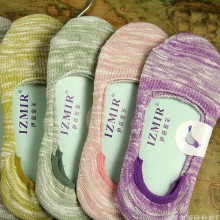 春夏新款女士竹节纱浅口袜 硅胶防滑隐形袜 豆豆鞋袜子 外贸船