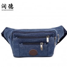 男士腰包休闲运动户外旅游骑行跑步包手机包多层多功能帆布防水包