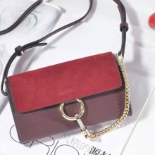 2017新款真皮圆环包手拿包链条包单肩斜跨手捉包明星同款流行