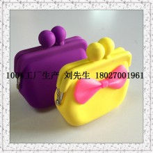 新款白搭撞色蝴蝶结扣 韩版女生钱包 女士长款钱包 女士钱包 硅胶零钱包批发