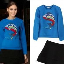 春秋新款欧美包臀女装套装 欧洲站刺绣太空棉长袖卫衣短裙两件套