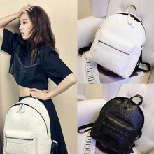 韩版诺曹朴信惠同款包鳄鱼纹双肩包女学院风学生背包大容量书包