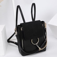 2017明星刘雯宋佳同款女包圆环包双肩包手提单肩两用背包工厂