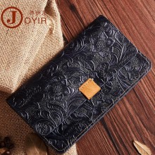 真皮女士钱包  2017新款简约头层牛皮复古长款钱包钱夹皮包