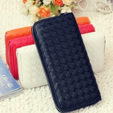 厂家批发2017新款女士钱包 韩版编织钱包 长款拉链手抓包