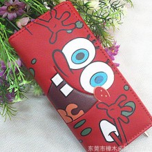 2013厂家生产精美二折多咭位女士钱包 时尚卡通大红手抓钱夹
