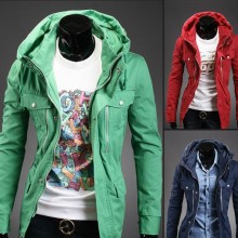 外贸供货 EBAY 双层领夹克中双拉链夹克长款夹克 男外套