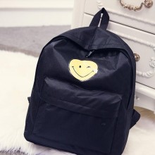 厂家直销学院风新款尼龙笑脸图案双肩包 多用途大容量学生背包