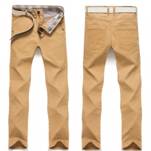 纯棉修身男士休闲裤2016春季男装新品休闲男款直筒长裤一件代发