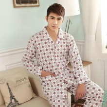 2014新款春秋季男士睡衣 长袖全棉质睡衣家居服套装两件套批