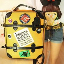 欧美风撞色旅行双肩背包手提单肩行李包直销价批发