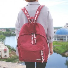 校园原宿双肩包 韩版尼龙纯色简约中学生大容量书包 男女情侣背