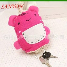 卡通帆布抽拉式钥匙扣口袋熊钥匙包 汽车包包挂饰