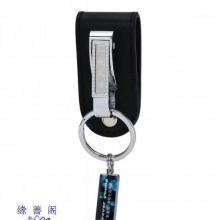 批高档真皮汽车钥匙扣黑色皮带钥匙圈环实用五金不锈钢皮革钥匙包