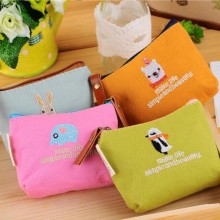 布艺随手包 宅宅兔可爱韩国纯棉帆布零钱包 女款 钥匙包