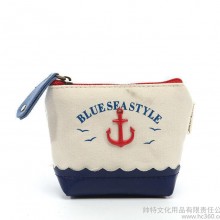 蓝色地中海零钱包韩版女式小钱包零钱硬币收纳包多功能钥匙包