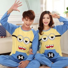 睡衣批发 春秋季睡衣 情侣睡衣 长袖针织棉质男女士套装家居服