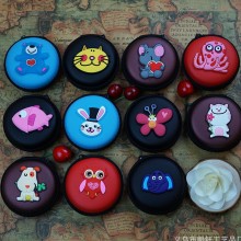 手工趣味零钱包 创意卡通数据耳机包硅胶钥匙包 布朗熊硬币包定