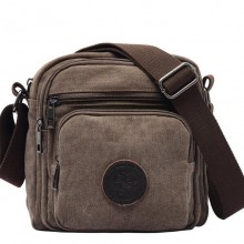 男士休闲单肩包斜挎包 简约帆布包潮新款复古旅行单肩包厂家直销