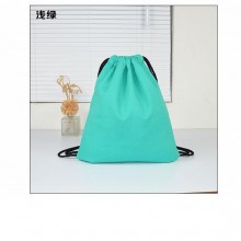 森系小清新束口袋抽绳双肩包 男女纯色帆布背包棉麻布袋书包包邮