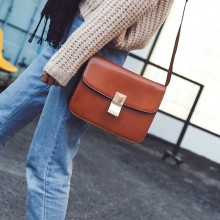 韩国代时尚小方包春季购新款斜跨简约复古牛皮豆腐包 零售 代发